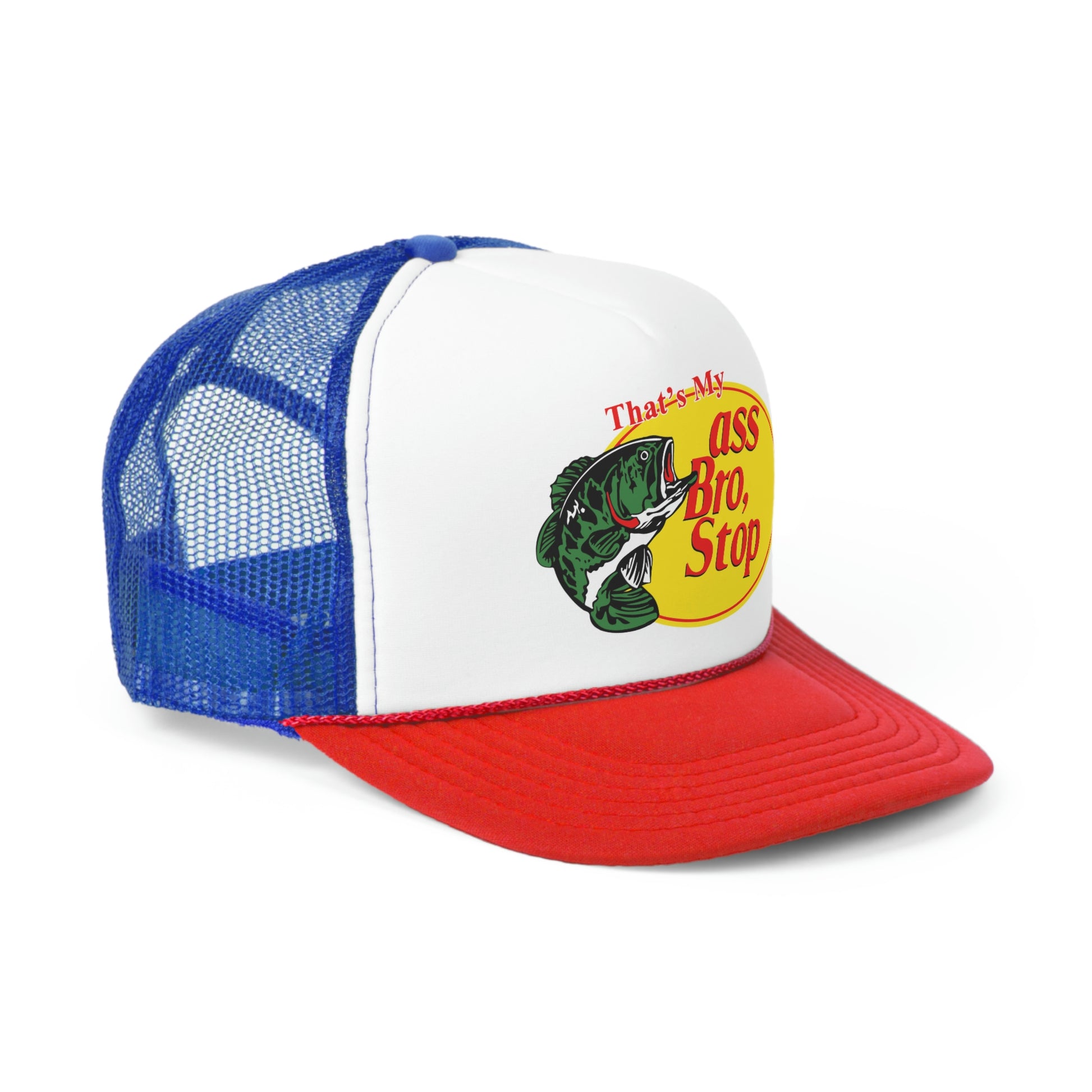 "That's My Ass Bro Stop" Hat - Blue/Red | Side