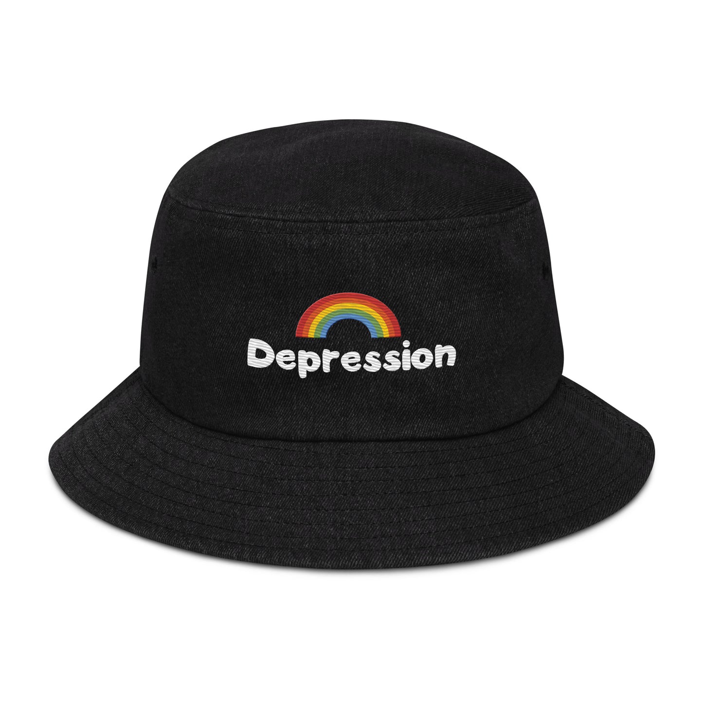 "Depression" Denim bucket hat