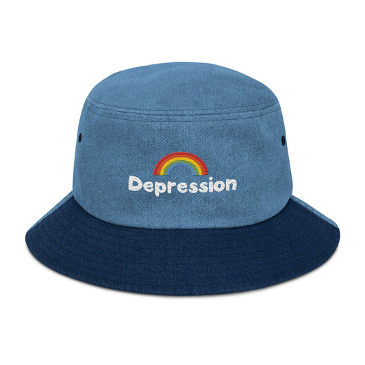 "Depression" Denim bucket hat